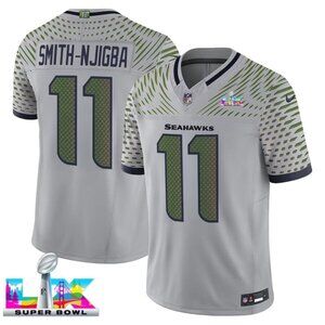 Mens or Youths Choose Jaxon Smith-Njigba Super Bowl LX Stitched Jersey Gray Vapo